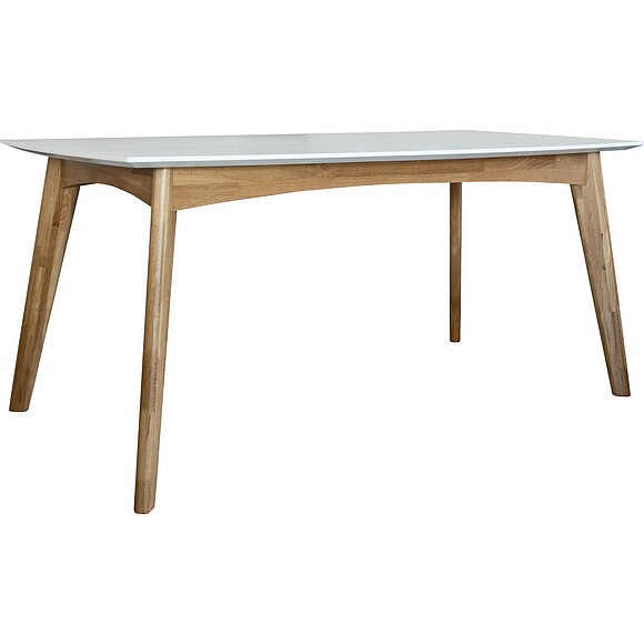 Стол «Моника», Цвет: Молоко+дуб натуральный, Механизм трансформации: без механизма, Размер: 1800x1000 мм