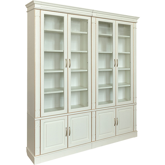 Набор мебели для библиотеки «Верди Люкс 4» П523.Н4, Цвет: Слоновая кость с золочением (nabor_dlia_biblioteki_verdi_luks4_523-H4_slonovaia_kost_s_zoloch.jpg) Набор мебели для библиотеки «Верди Люкс 4» П523.Н4, Цвет: Слоновая кость с золочением