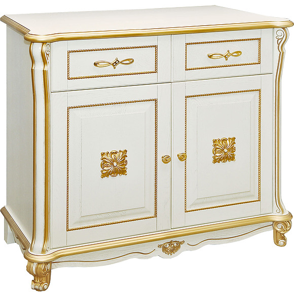 Тумба «Алези 2 Люкс» П350.18л, Цвет: Слоновая кость с золочением (p350_118l.jpg) Тумба «Алези 2 Люкс» П350.18л, Цвет: Слоновая кость с золочением