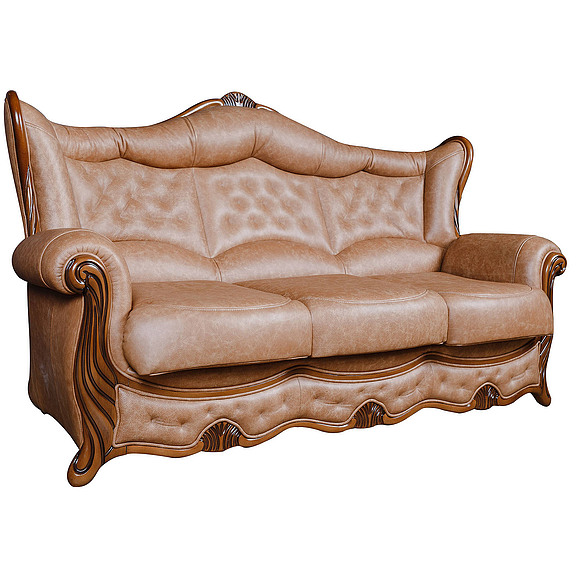 3-х местный диван «Патриция» (3м), Материал: натуральная кожа, Группа ткани: 140 группа, Механизм трансформации: с механизмом