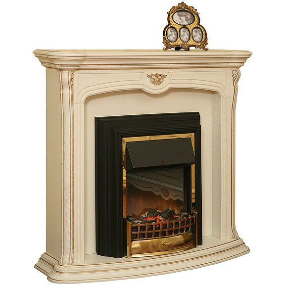 Портал для камина «Алези 1» П350.04, Цвет: Слоновая кость с золочением