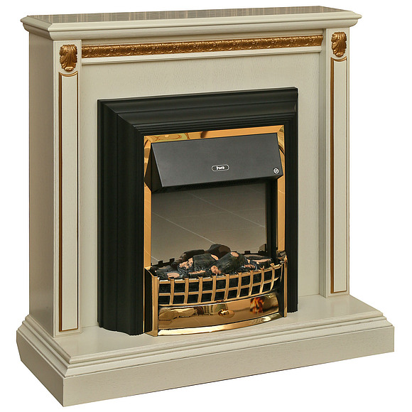 Портал для камина «Милана 12с» П265.12с, Цвет: Слоновая кость с золочением