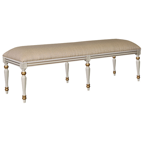 Скамья «Премиум 8025», Цвет: Слоновая кость с золочением