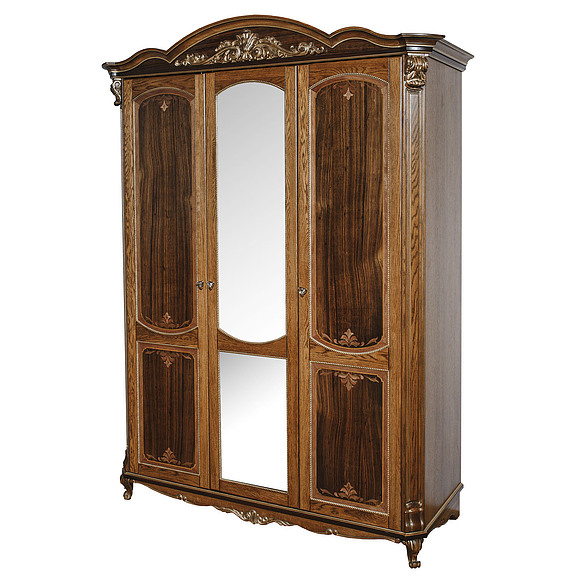 Шкаф «Альба 01к» П524.01к, Цвет: Палисандр с золочением