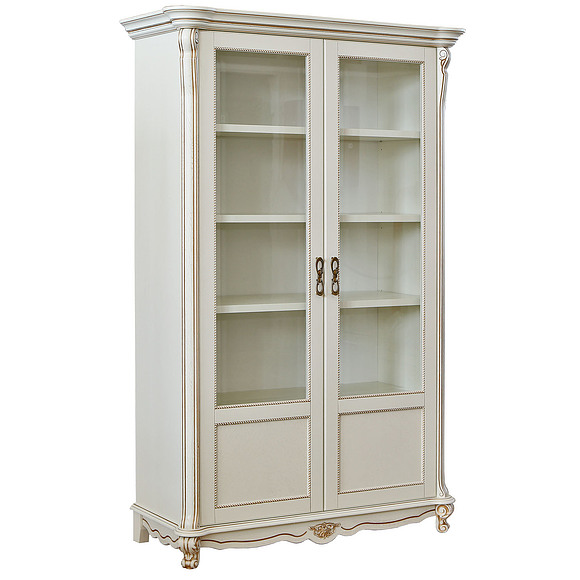 Шкаф «Алези 2/1» П350.25, Цвет: Слоновая кость с золочением