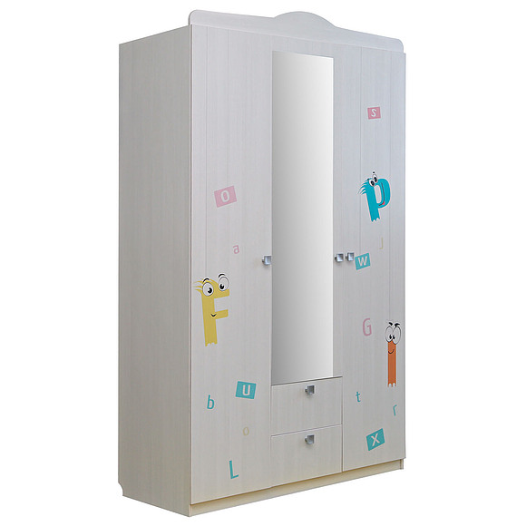 Шкаф для одежды «Соната» П439.06ZД15, Цвет: Принт «Буквы»