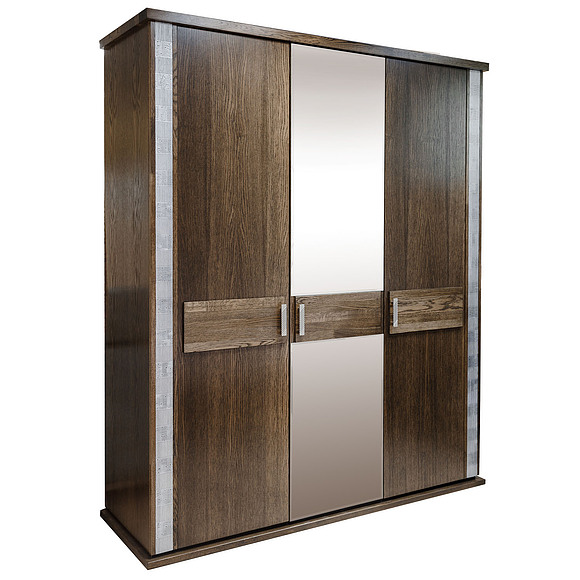 Шкаф для одежды «Тунис» П344.01, Цвет: Венге+серебро