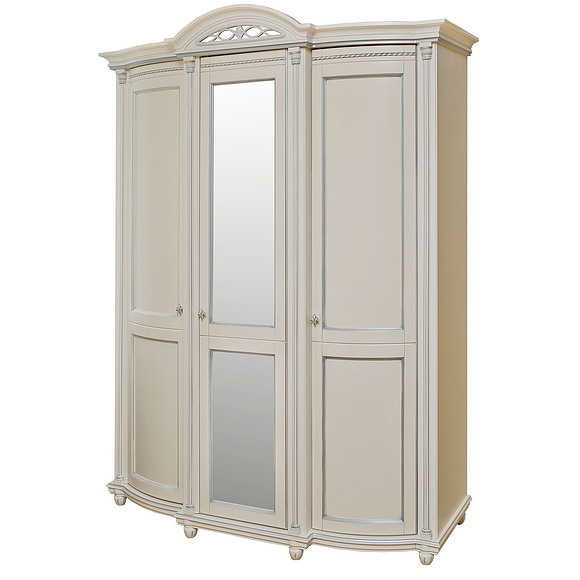 Шкаф для одежды «Валенсия 3» П254.10, Цвет: Античная темпера с серебром