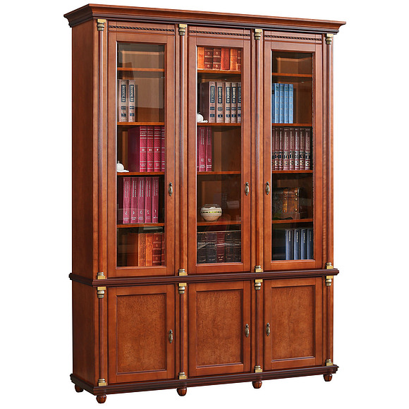 Шкаф для книг «Валенсия 3» П444.23, Цвет: Каштан