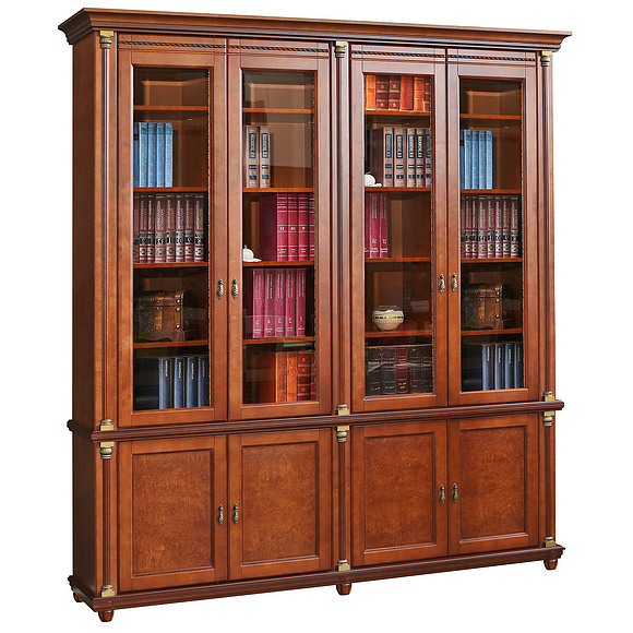 Шкаф для книг «Валенсия 4» П444.24, Цвет: Каштан