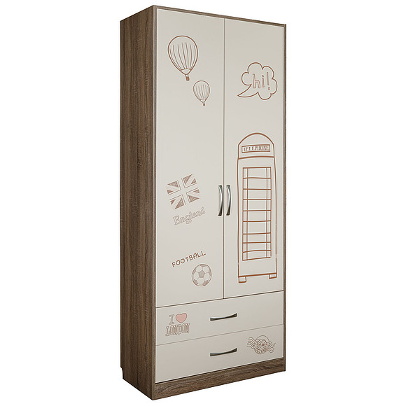 Шкаф комбинированный «Бритиш» П551.07, Материал: ДСП ламинированная