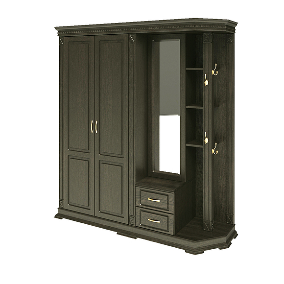 Шкаф комбинированный для прихожей «Верди Люкс 1.1» П433.01-01, Цвет: Венге