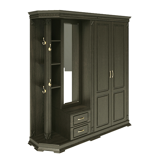 Шкаф комбинированный для прихожей «Верди Люкс 1» П433.01, Цвет: Венге