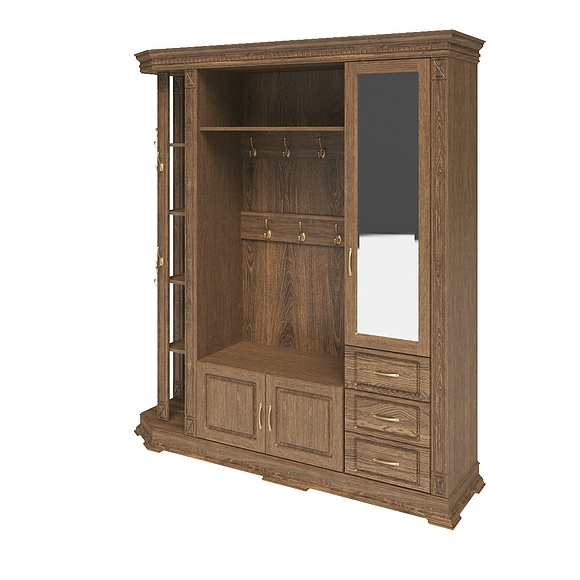 Шкаф комбинированный для прихожей «Верди Люкс 2.1» П433.02-01, Цвет: Дуб рустикаль