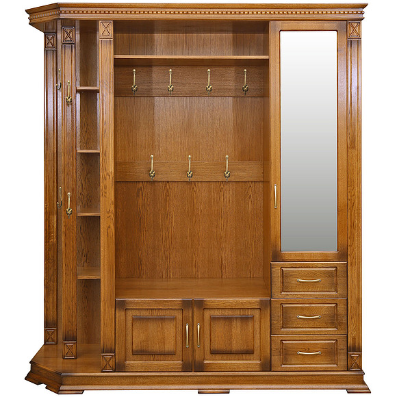 Шкаф комбинированный для прихожей «Верди Люкс 2.1» П433.02-01, Цвет: Дуб рустикаль с патинированием