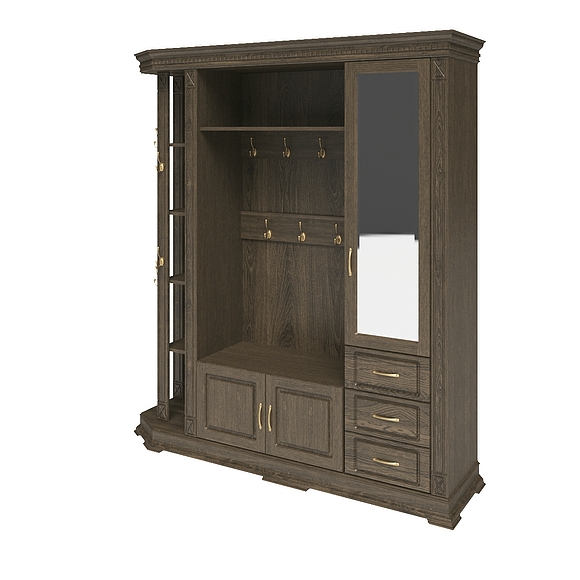 Шкаф комбинированный для прихожей «Верди Люкс 2.1» П433.02-01, Цвет: Табак