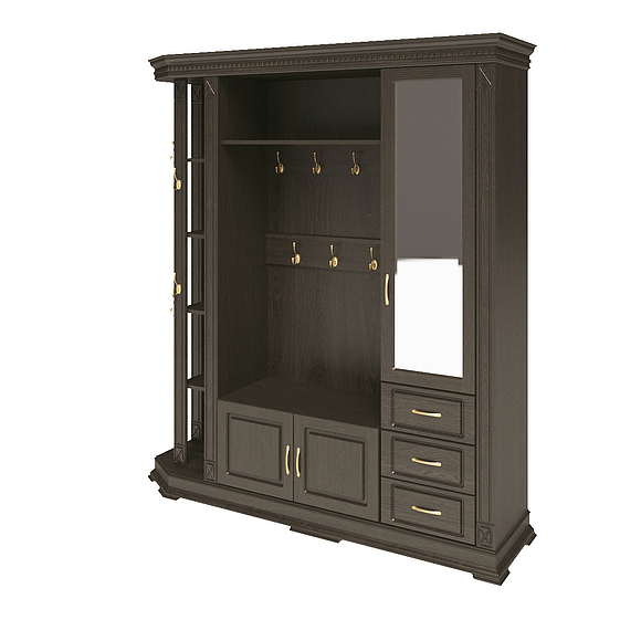 Шкаф комбинированный для прихожей «Верди Люкс 2.1» П433.02-01, Цвет: Венге