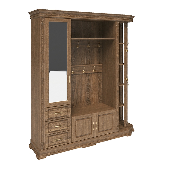 Шкаф комбинированный для прихожей «Верди Люкс 2» П433.02, Цвет: Дуб рустикаль