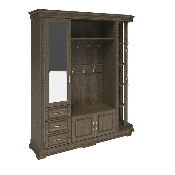 Шкаф комбинированный для прихожей «Верди Люкс 2» П433.02, Цвет: Табак