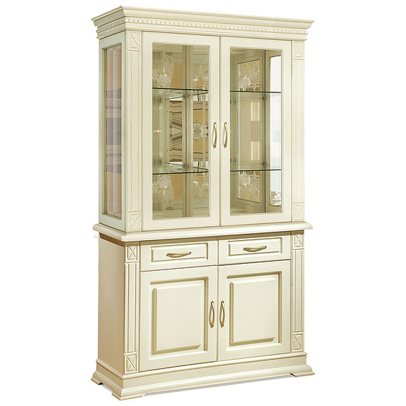 Шкаф комбинированный «Верди Люкс 2з» П487.19з, Цвет: Слоновая кость