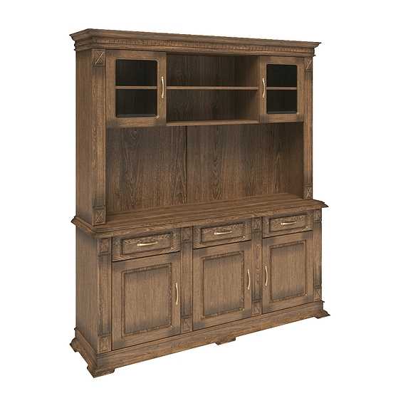 Шкаф комбинированный «Верди Люкс 3/4» П487.39, Цвет: Дуб рустикаль с патинированием