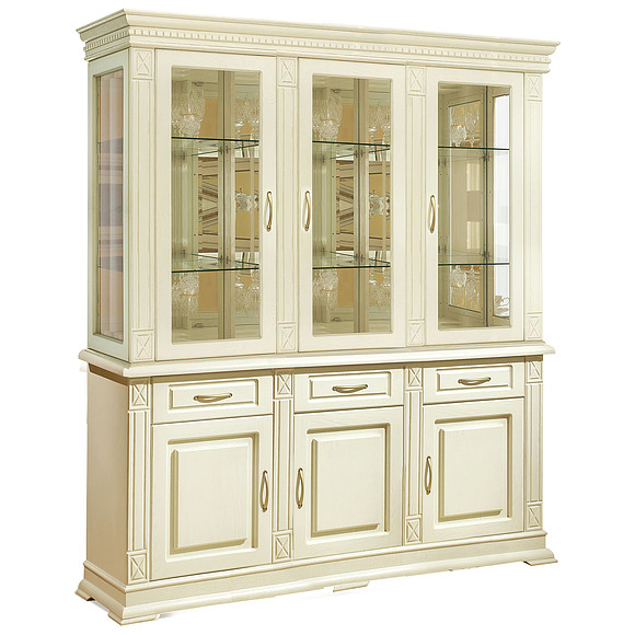 Шкаф комбинированный «Верди Люкс 3з» П487.20з, Цвет: Слоновая кость