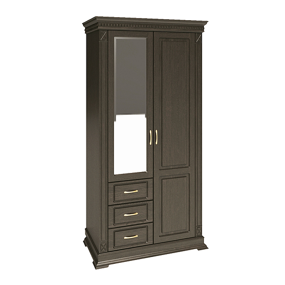 Шкаф комбинированный для прихожей «Верди Люкс» П433.12Z, Цвет: Венге