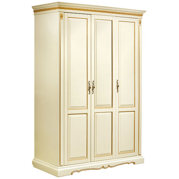 Шкаф «Милана 01/1» П294.18, Цвет: Слоновая кость с золочением