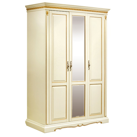 Шкаф «Милана 01» П294.01, Цвет: Слоновая кость с золочением