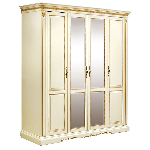 Шкаф «Милана 02» П294.02, Цвет: Слоновая кость с золочением