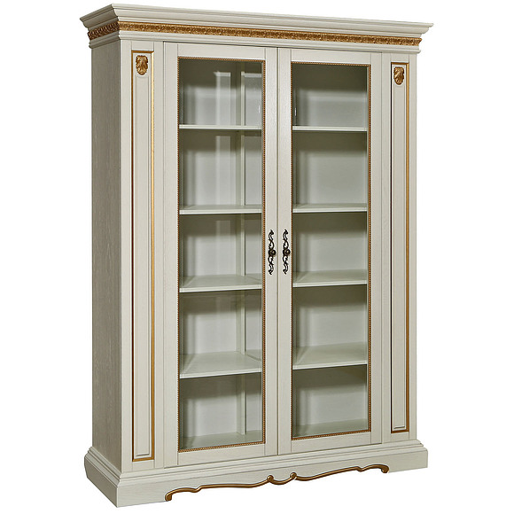 Шкаф «Милана 5/1» П396.04, Цвет: Слоновая кость с золочением (shkaf_milana_5-1_p396_04_slon_kost_zoloto.jpg) Шкаф «Милана 5/1» П396.04, Цвет: Слоновая кость с золочением