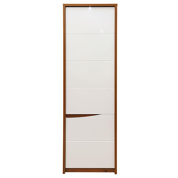 Шкаф «Монако» П510.12-1, Материал: каркас с подсветкой, Цвет: Дуб Саттер+Белый глянец