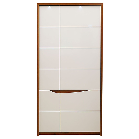 Шкаф «Монако» П510.13-1, Материал: каркас с подсветкой, Цвет: Дуб Саттер+Белый глянец