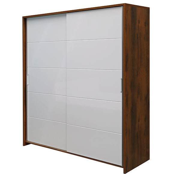 Шкаф-купе для одежды «Монако» П528.15, Цвет: Дуб Саттер+Белый глянец