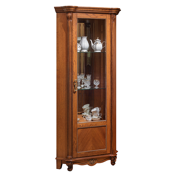 Шкаф с витриной «Алези 10» П350.13, Цвет: Античная бронза