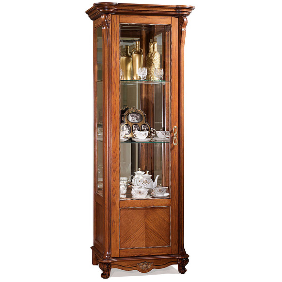 Шкаф с витриной «Алези 8» П350.08-01, Цвет: Античная бронза