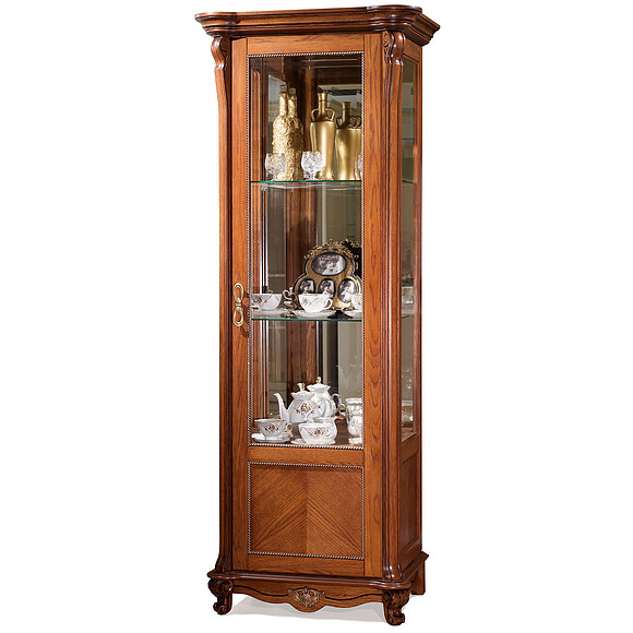 Шкаф с витриной «Алези 8» П350.08, Цвет: Античная бронза