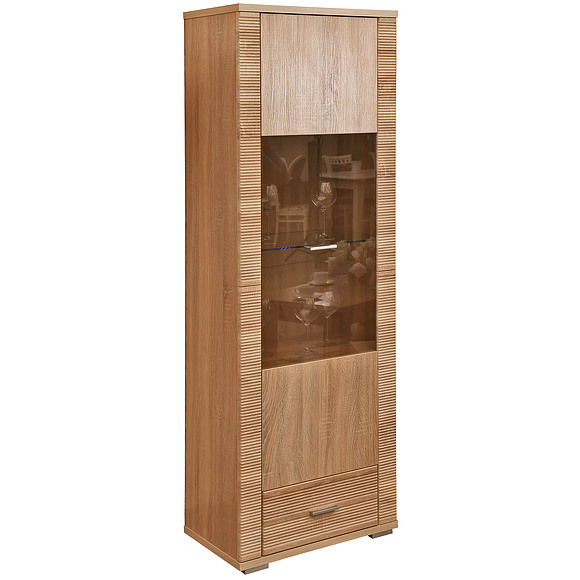 Шкаф с витриной «Гресс» П501.04, Цвет: Дуб Сонома светлый