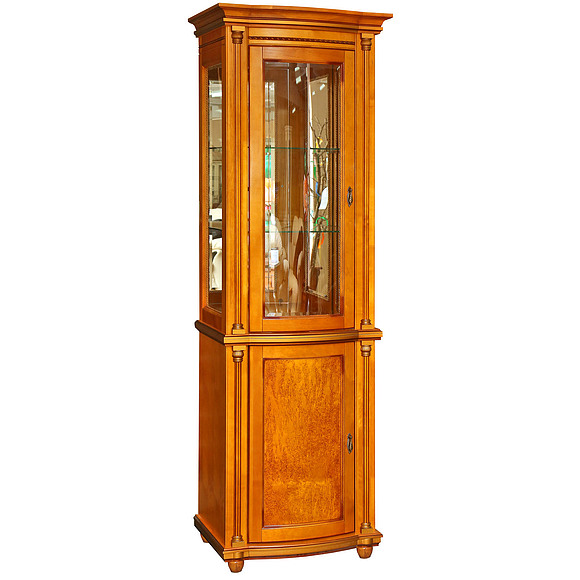 Шкаф с витриной «Валенсия 1.1з» П244.14.1, Цвет: Янтарь