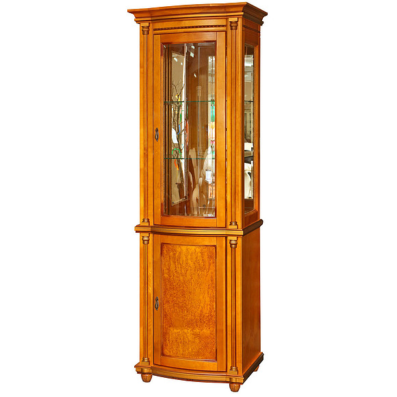 Шкаф с витриной «Валенсия 1з» П244.14, Цвет: Янтарь