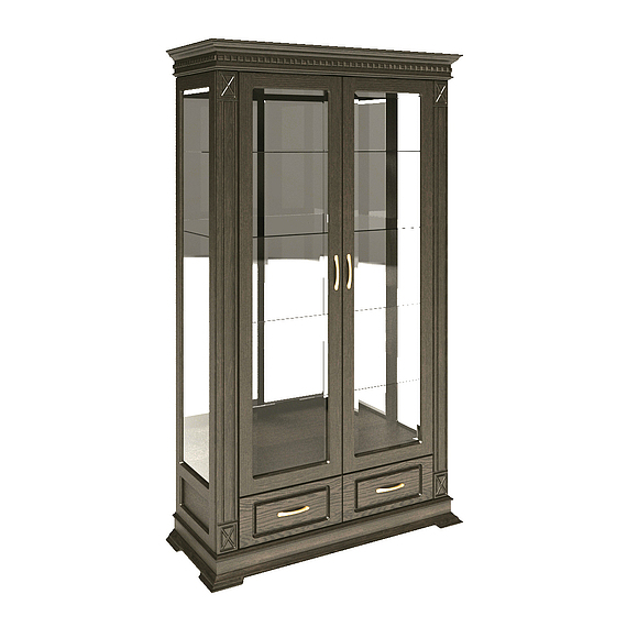 Шкаф с витриной «Верди Люкс 2з» П487.21з, Цвет: Венге