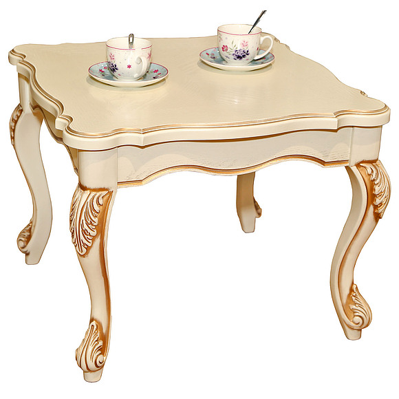 Стол журнальный «Алези 05» П354.07, Цвет: Слоновая кость с золочением