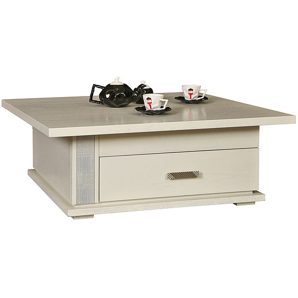 Стол журнальный «Тунис» П343.04Ш, Цвет: Слоновая кость с серебром