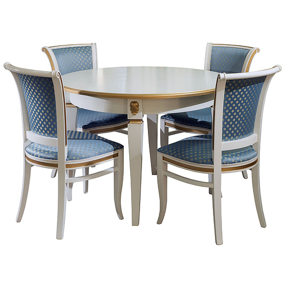 Стол «Милана 12А» П318.08, Цвет: Слоновая кость с золочением (stol_milana_12a_p318_08_slon_kost_zoloto.jpg) Стол «Милана 12А» П318.08, Цвет: Слоновая кость с золочением