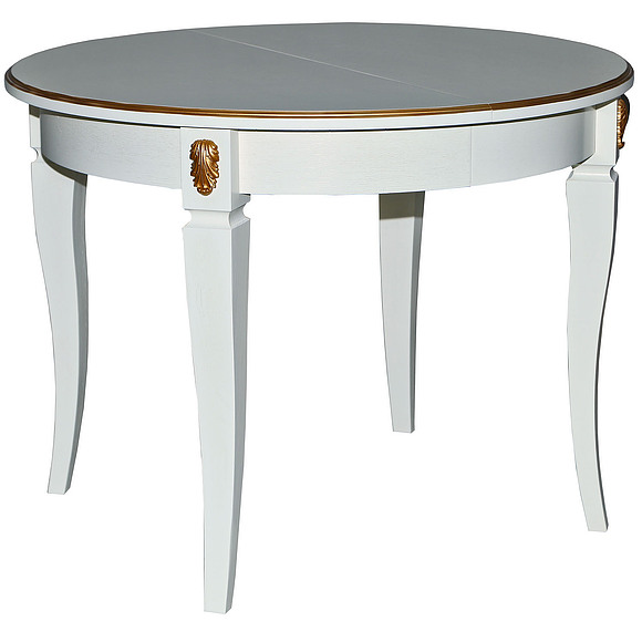 Стол «Милана 14/1А» П323.10, Цвет: Слоновая кость с золочением (stol_milana_14_1a_p323_10_slon_kost_zoloto.jpg) Стол «Милана 14/1А» П323.10, Цвет: Слоновая кость с золочением