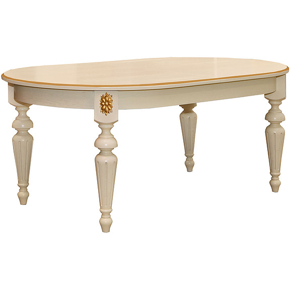 Стол «Милана 18» П394.02, Цвет: Слоновая кость с золочением