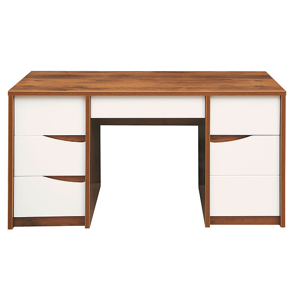 Стол письменный «Монако» П510.14, Цвет: Дуб Саттер+Белый глянец