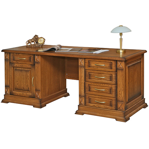 Стол письменный  «Верди Люкс 7» П432.12, Цвет: Дуб рустикаль с патинированием