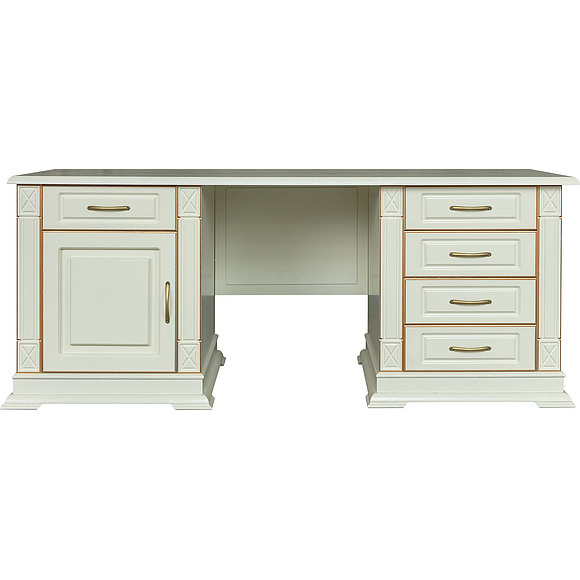 Стол письменный  «Верди Люкс 7» П432.12, Цвет: Слоновая кость с золочением