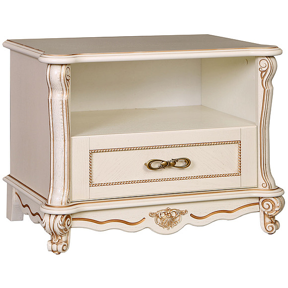 Тумба «Алези ТВ1» П350.16, Цвет: Слоновая кость с золочением